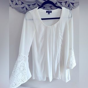 Sequin Hearts Bell Sleeve Blouse